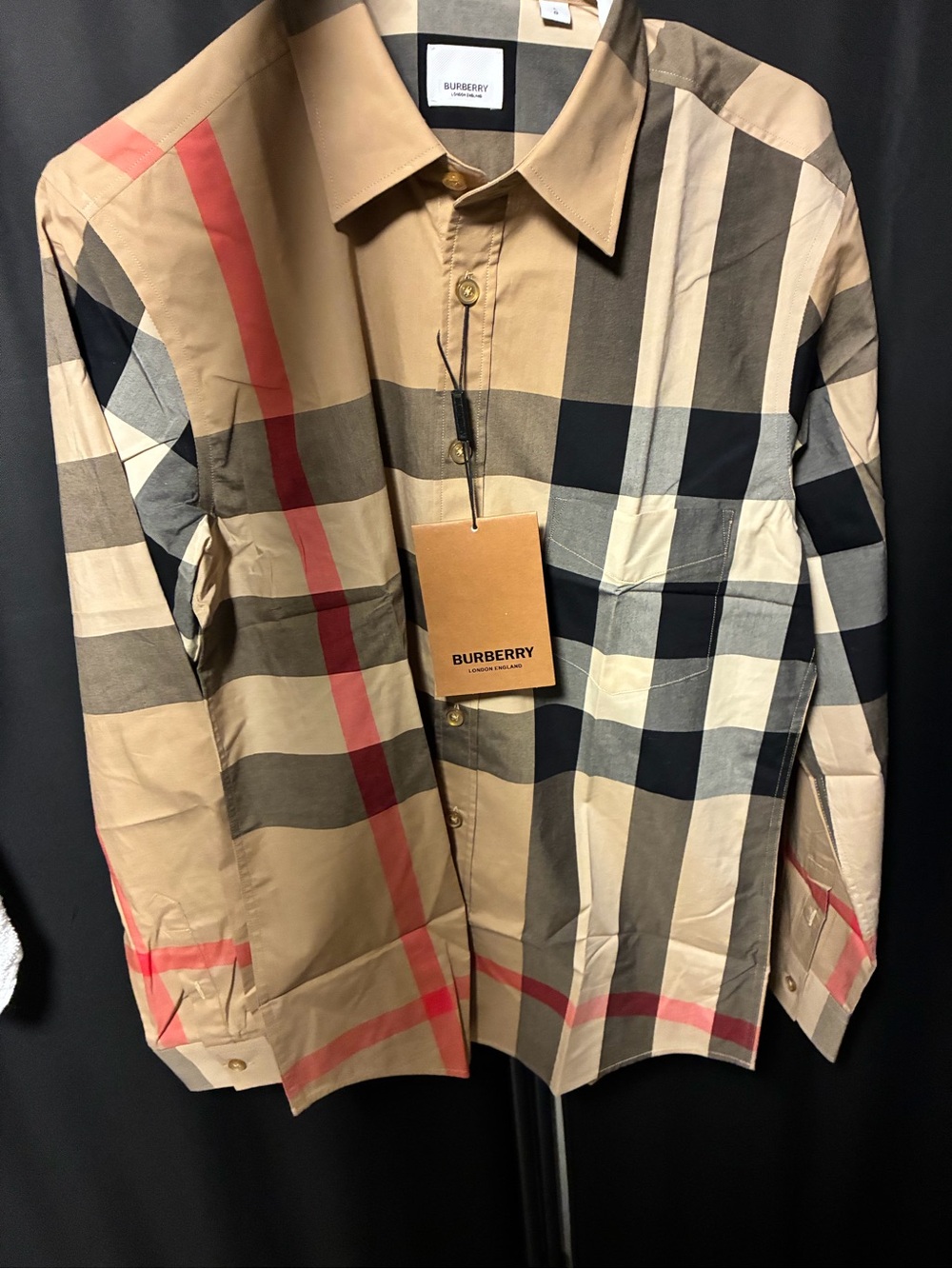 Burberry Men’s Beige Classic Check Button-Down Shirt Jacket